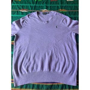 Polo By Ralph Lauren‎ Sweater Men XL Purple Pima Cotton Pullover Long Sleeve